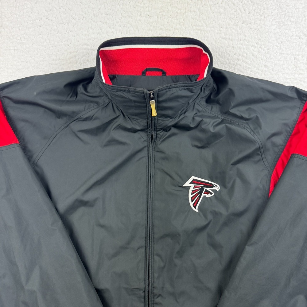 Reebok NFL Atlanta Falcons Football Rain Jacket Men Large Black Red Full Zip VTG - Picture 3 of 9